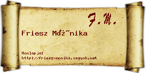 Friesz Mónika névjegykártya